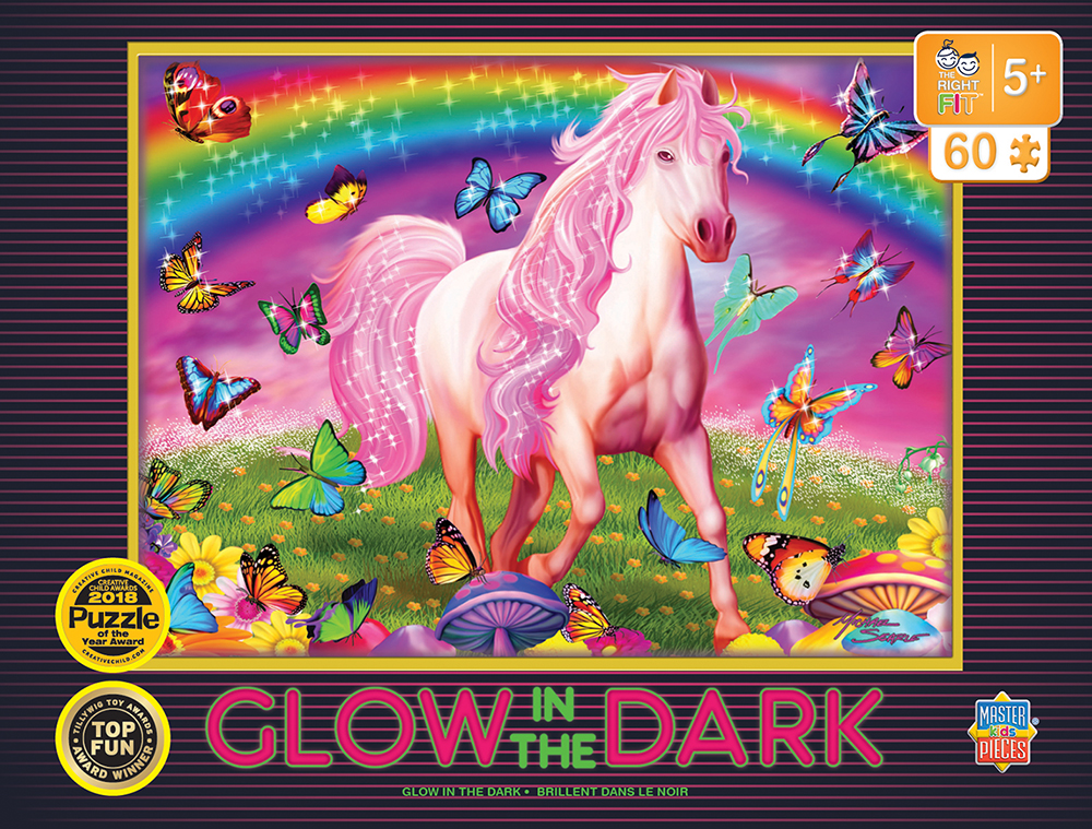 11818 14 X 19 In. Glow In The Dark Right Fit Rainbow World Jigsaw Puzzle - 60 Piece