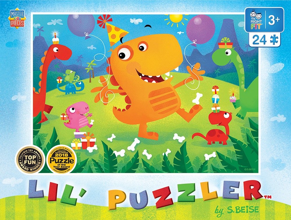 11824 14 X 19 In. Lil Puzzler Right Fit Dino Party Jigsaw Puzzle - 24 Piece