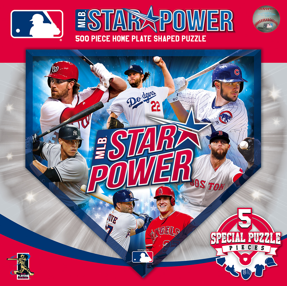 91844 22 X 25 In. Mlb Star Power Home Plate Shaped Jigsaw Puzzle - 500 Piece