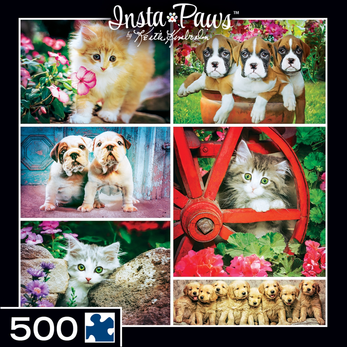 31602 19 X 19 In. Keith Kimberlin Instapaws Fuzzyfriends Puppies & Kittens Jigsaw Puzzle - 500 Piece