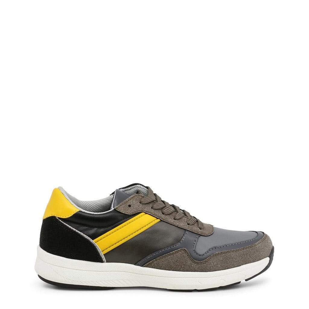 Derek-taupe-yellow-brown-46 Mens Low Top Lace-up Sneakers, Taupe, Yellow & Brown - Size 46