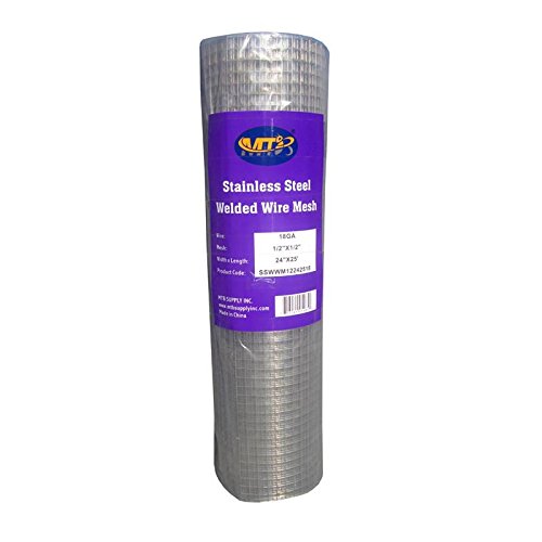 746695362244 48 X 25 In. & 0.5 X 0.5 In. 18 Gauge Ss304 Stainless Steel Welded Wire Mesh