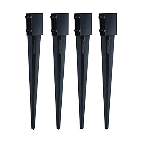 713049949659 Fence Post Ground Spike, Black - 36 X 4 X 4 In. - Pack Of 4
