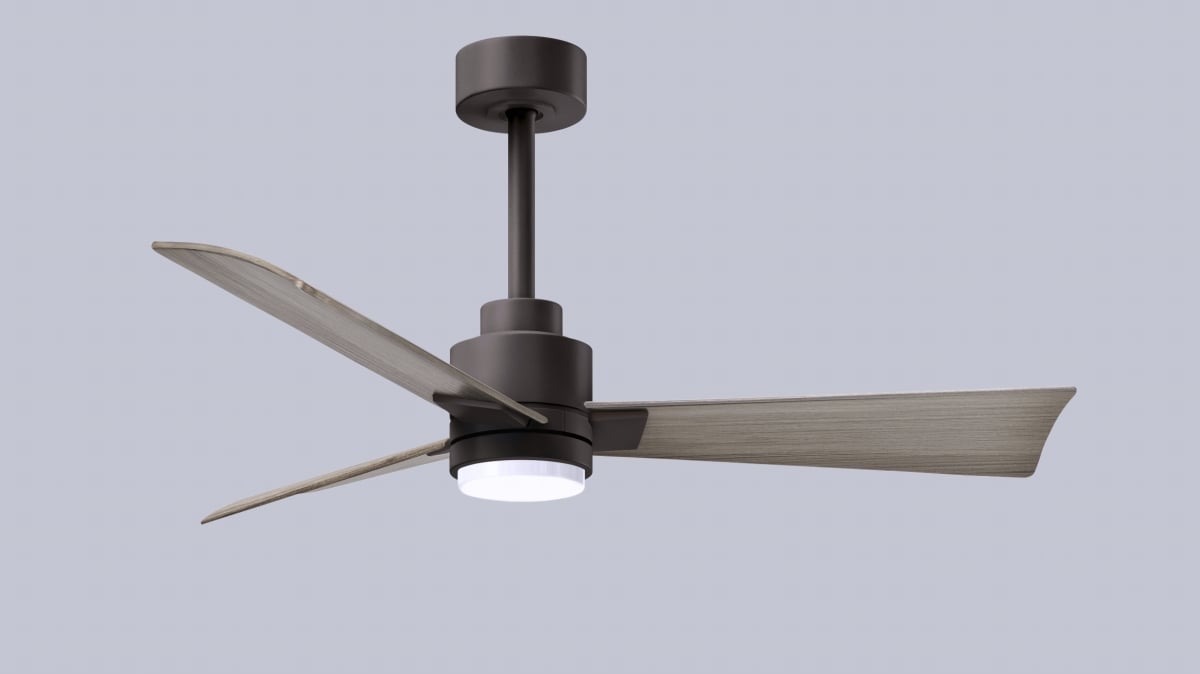 Picture of Atlas AKLK-TB-GA-42 42 in. Alessandra 3-Blade Transitional Ceiling Fan with Gray Ash Blades&#44; Textured Bronze