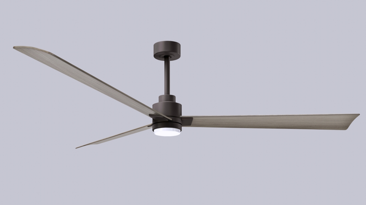 Picture of Atlas AKLK-TB-GA-72 72 in. Alessandra 3-Blade Transitional Ceiling Fan with Gray Ash Blades&#44; Textured Bronze