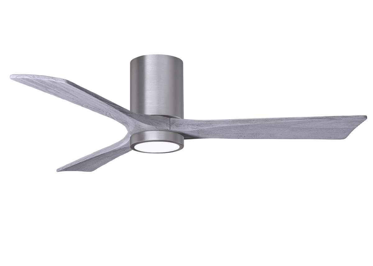 Picture of Atlas IR3HLK-BP-BW-52 52 in. Irene-3HLK Three-Blade Flush Mount Paddle Fan with Barn Wood Tone Blades & Integrated LED Light Kit&#44; Brushed Pewter