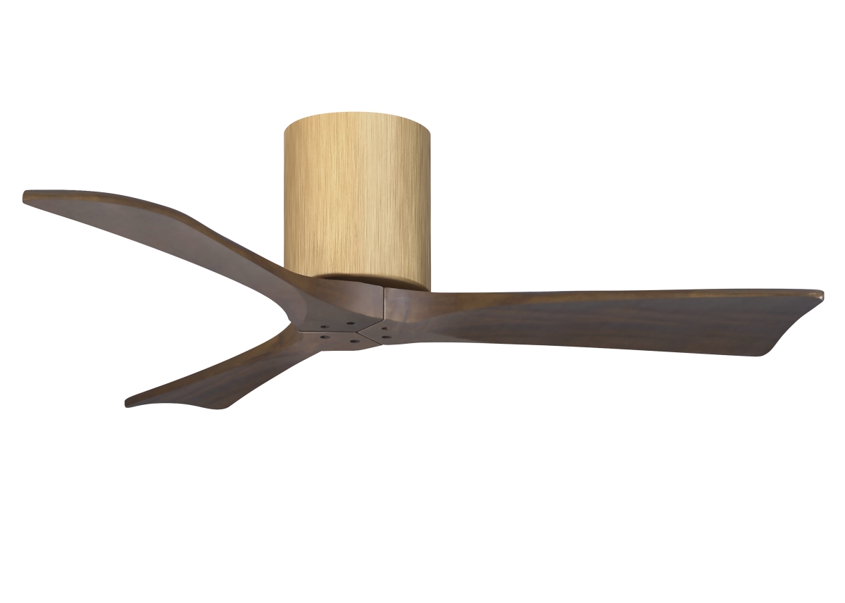 Picture of Atlas IR3H-LM-WA-42 42 in. Irene-3H Three-Blade Flush Mount Paddle Fan with Walnut Tone Blades&#44; Light Maple