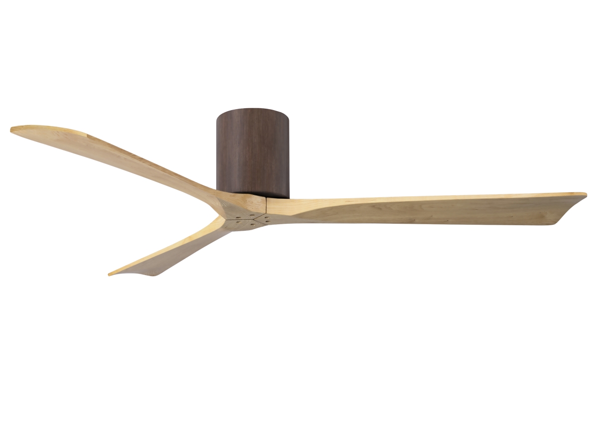 Picture of Atlas IR3H-WN-LM-60 60 in. Irene-3H Three-Blade Flush Mount Paddle Fan with Light Maple Tone Blades&#44; Walnut