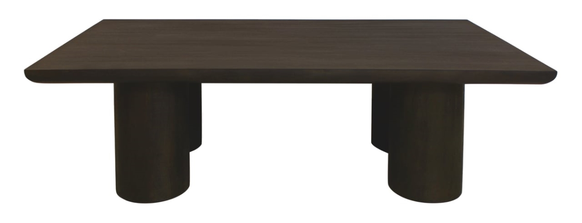 77103010 Minoa Solid Wood Rectangular Coffee Table, Dark Brown