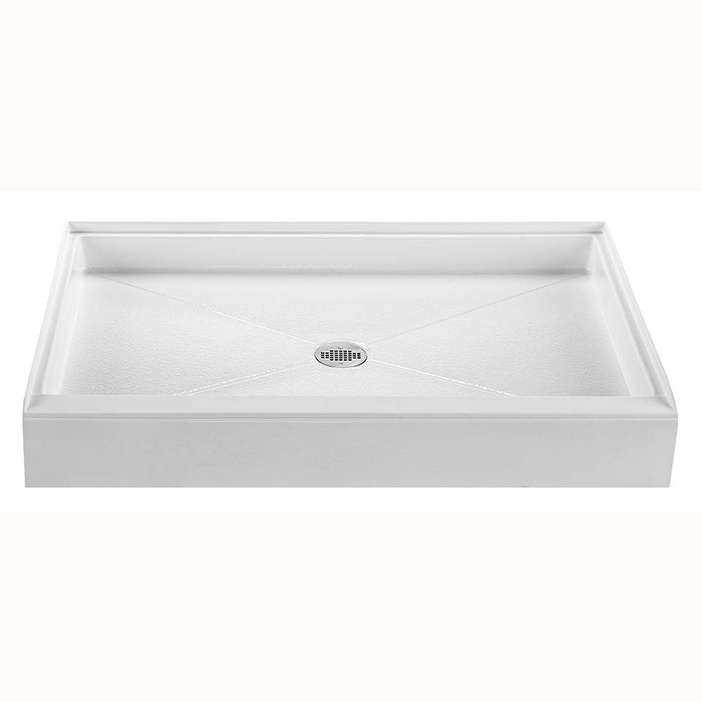 R6034cd - W 59.75 X 34 In. Shower Base With Center Drain, White
