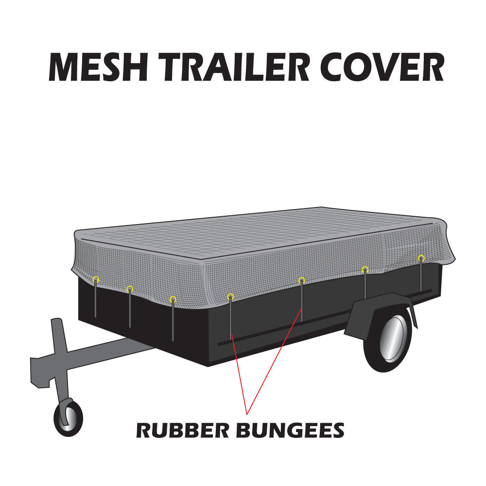 Ps Umt-tt-0814 8 X 14 Utility Trailer Mesh Tarp With 9 In. Rubber Bungee - 10 Pieces