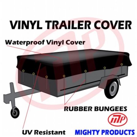 Ps Umt-vtt18-b1430 14 X 30 Ft. Heavy Duty Waterproof Vinyl Trailer Tarp With Rubber Bungee - 18 Oz, 10 Pieces