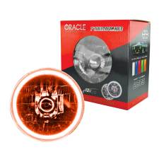 Oracle Lighting Technologies ORA6905-005 7 in. OD Halo LED Ring Requires H4 Bulb Sealed Beam Headlight Amber - Glass & Plastic Oracle Lighting Technologies ORA6905-005 7 in. OD Halo LED Ring Requires H4 Bulb Sealed Beam Headlight Amber - Glass & Plastic