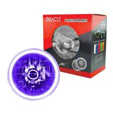 Oracle Lighting Technologies ORA6905-007 7 in. OD Halo LED Ring Requires H4 Bulb Sealed Beam Headlight UV & Purple - Glass & Plastic Oracle Lighting Technologies ORA6905-007 7 in. OD Halo LED Ring Requires H4 Bulb Sealed Beam Headlight UV & Purple - Glass & Plastic