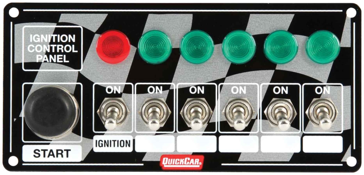 Qrp50-166 Icp20.5 Ignition Race Panel - Ignition Switch With Start Switch & 5-accessory Switches - Lights