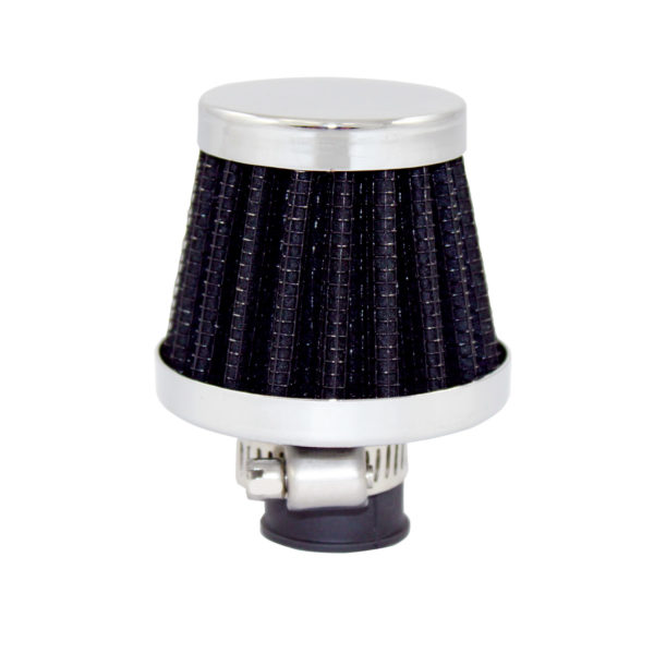 Specialty Products 7312 0.37 in. to 0.5 in. Chrome Breather Filter Crankcase Vent - Black