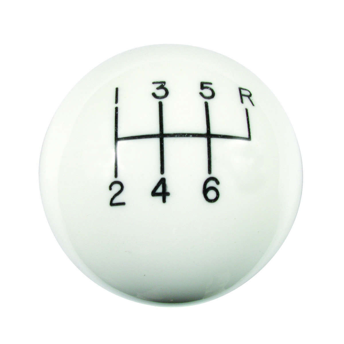 HUR163-0040 0.375-16 in. Classic 6-Speed White Shift Knob
