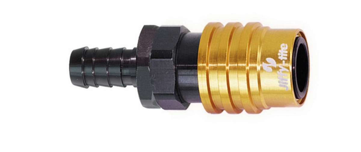 UPC 013001000092 product image for 21506 Quick Release 6 AN Straight Male Socket with Hose Barb-Valved | upcitemdb.com