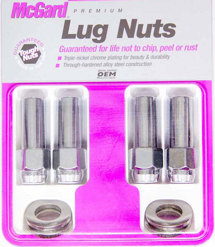 63016 12 Mm X 1.5 Extra Long Mag Lug Nut - Chrome, Pack Of 4