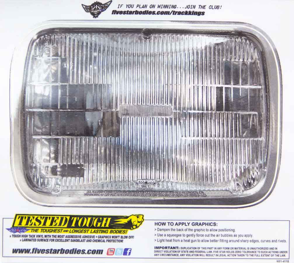 Fivestar H01-411S 8 x 5.40 in. Large Rectangle Headlight Decal Fivestar H01-411S 8 x 5.40 in. Large Rectangle Headlight Decal