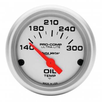 4348 Mini Ultra-lite Electric Oil Temperature Gauge - 2.06 In. - 140 - 300 Deg F