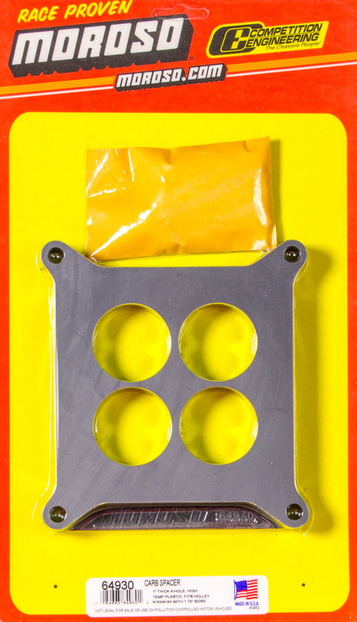 Moroso 64930 1 in. 4-Hole Phenolic Carburetor Spacer Moroso 64930 1 in. 4-Hole Phenolic Carburetor Spacer