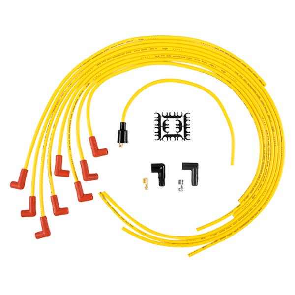 4041 8 mm, 90 deg Super Stock Suppression Spark Plug Wire Set for 1977-1980 Buick Century - Yellow