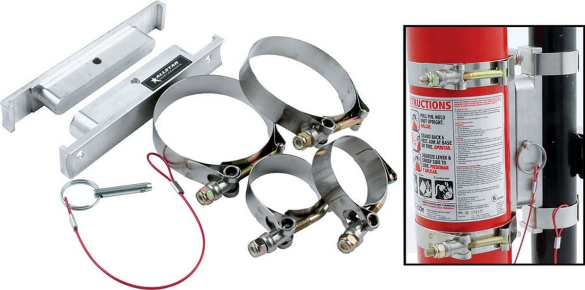 Allstar Performance ALL10512 Quick Release Fire Extinguisher Bracket - NHRA Allstar Performance ALL10512 Quick Release Fire Extinguisher Bracket - NHRA