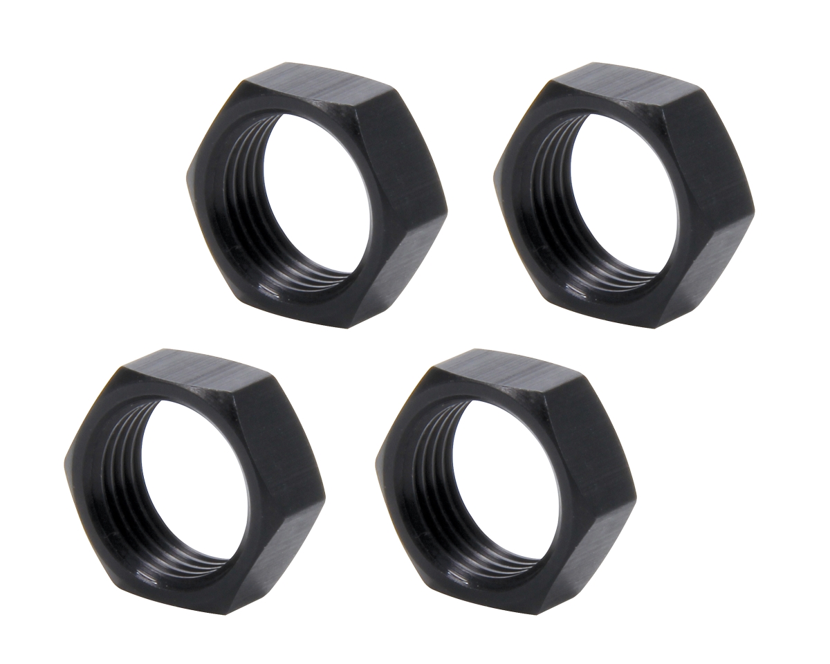 All18286 0.63 In. 18 Right Hand Aluminum Thin Od Jam Nuts, Black - Pack Of 4