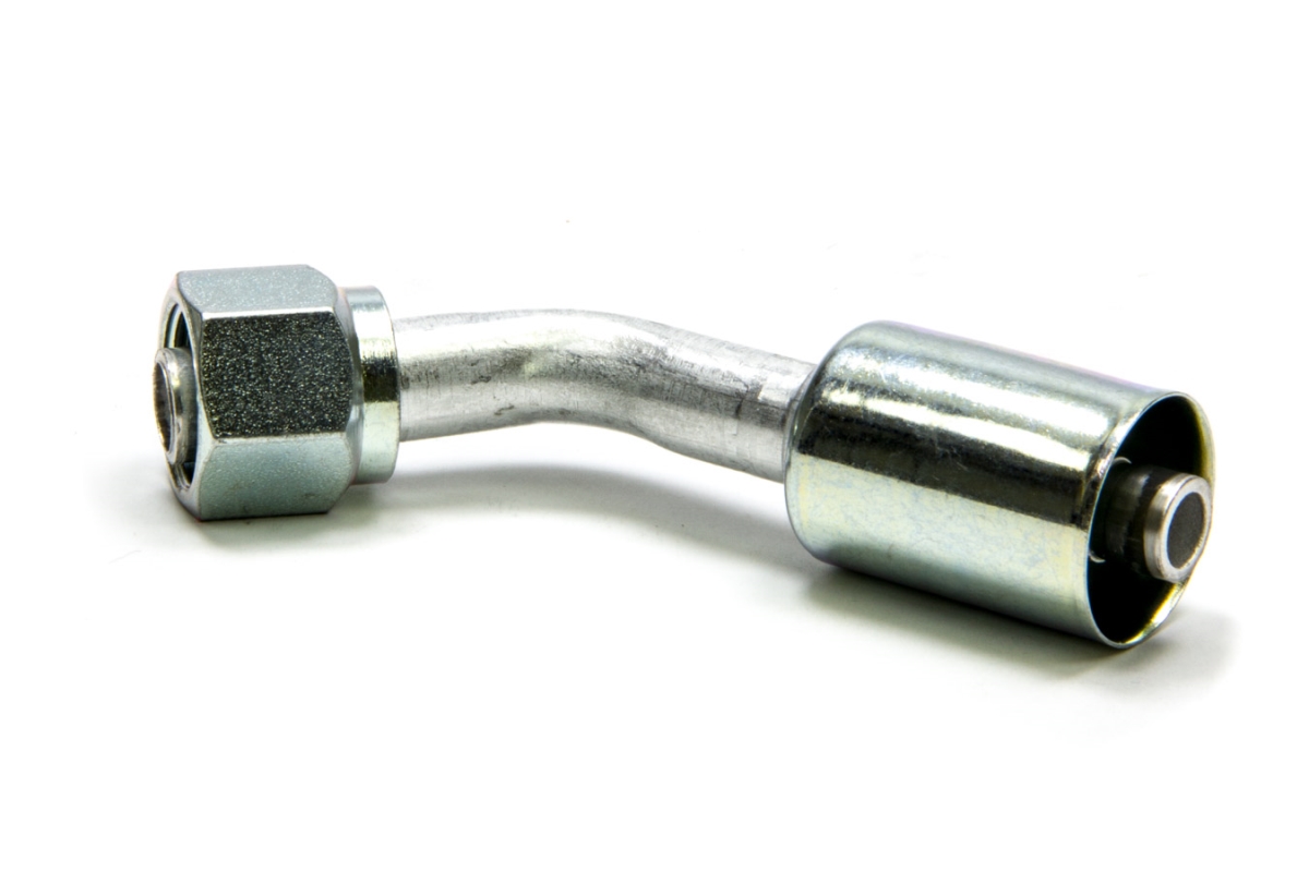 Vintage Air VIN35822-VUG Hose End Fitting - AC Refrigerant 45 deg 8 AN Hose Crimp to 8 AN Female O-Ring - Aluminum & Steel Vintage Air VIN35822-VUG Hose End Fitting - AC Refrigerant 45 deg 8 AN Hose Crimp to 8 AN Female O-Ring - Aluminum & Steel