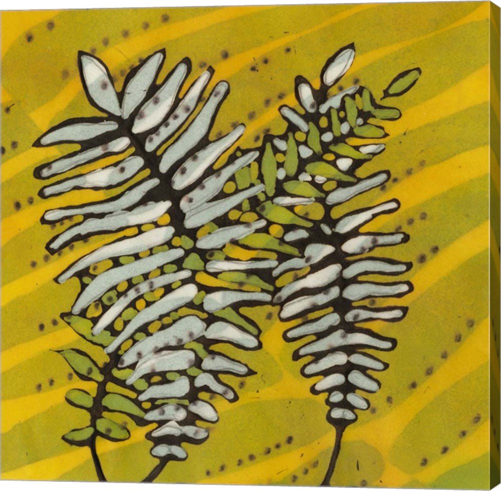 C730510-0120000-aaaacma Gold Batik Botanical Ii By Andrea Davis Canvas Wall Art - 12 X 12 In.