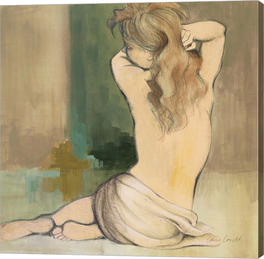 C870421-0120000-aaaacma Waking Woman I Green By Lanie Loreth Canvas Wall Art - 12 X 12 In.