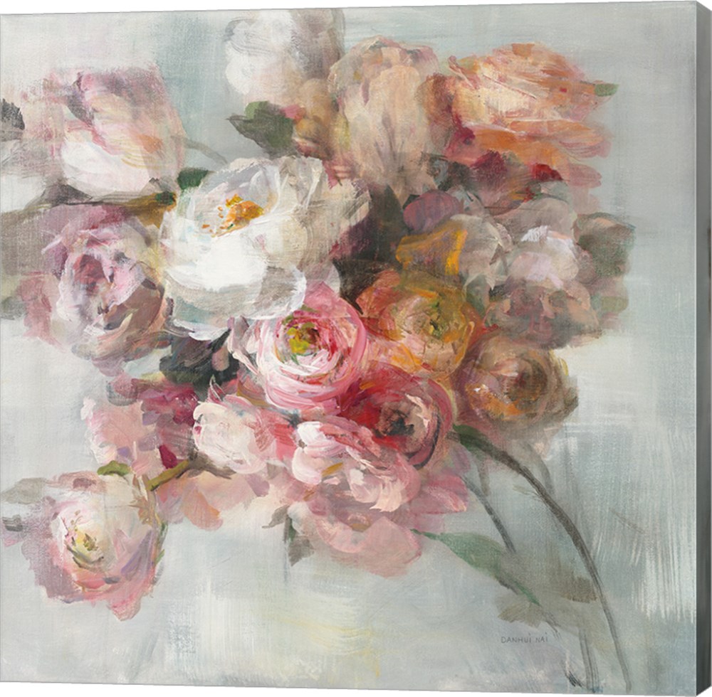 C959303-0120000-aaaacma Blush Bouquet By Danhui Nai Canvas Wall Art - 12 X 12 In.