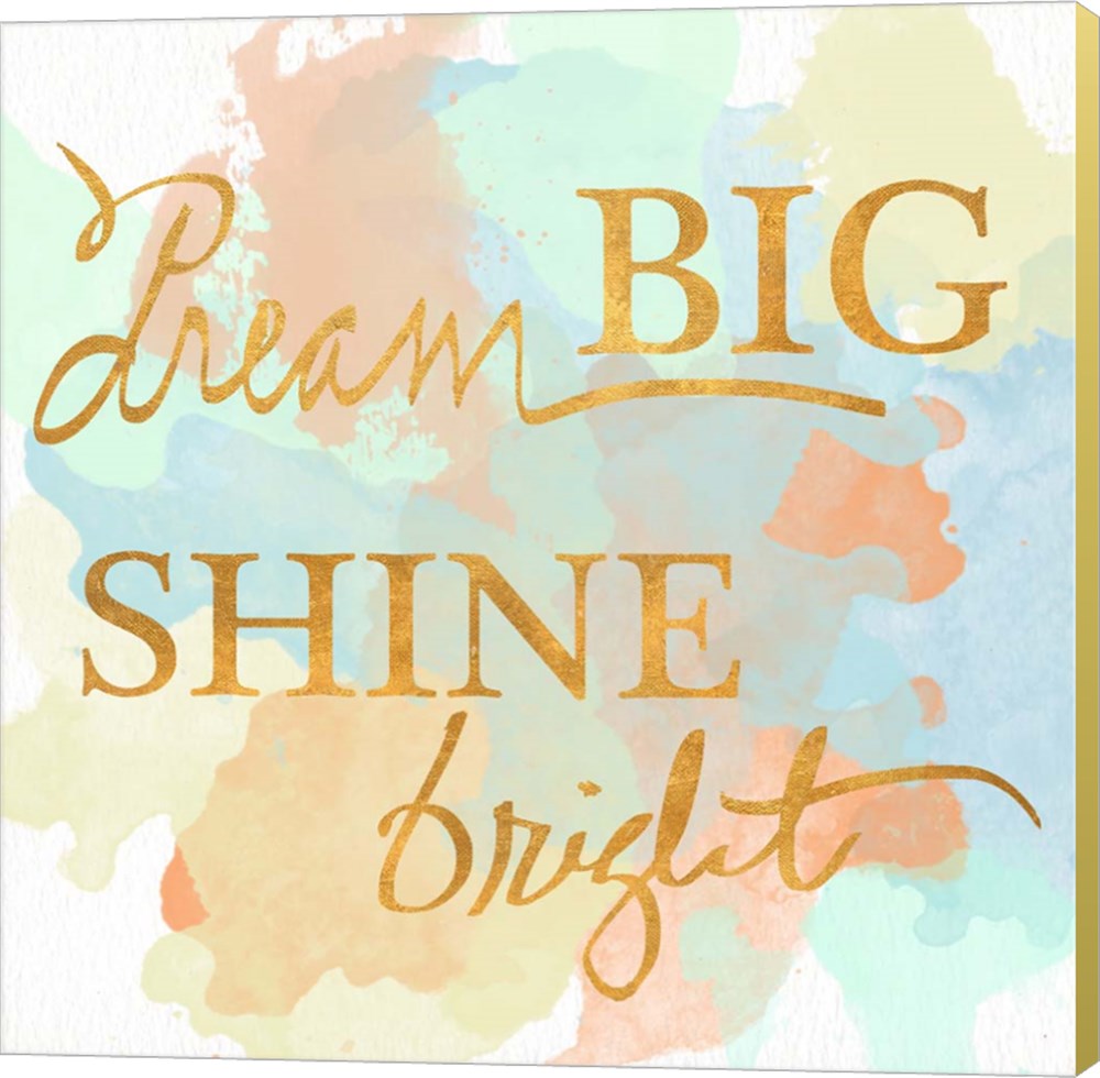 C911266-0120000-qcdaama Dream Big & Work Hard Watercolor I By Sd Graphics Studio Canvas Wall Art - 12 X 12 In.