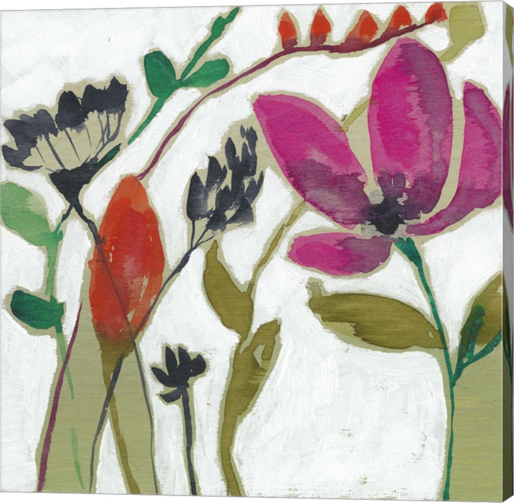 C947567-0120000-aaaacma Vivid Flowers Ii By Jennifer Goldberger Canvas Wall Art - 12 X 12 In.