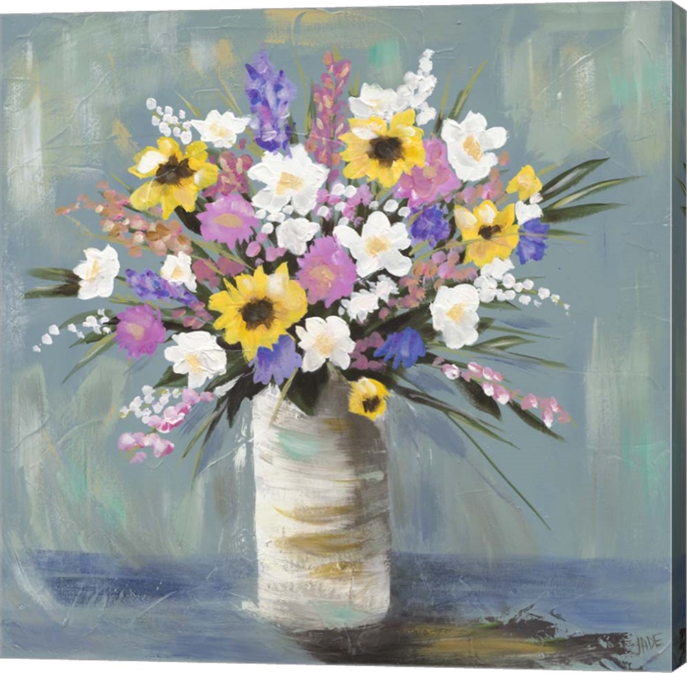 C947805-0120000-aaaacma Mixed Pastel Bouquet I By Jade Reynolds Canvas Wall Art - 12 X 12 In.