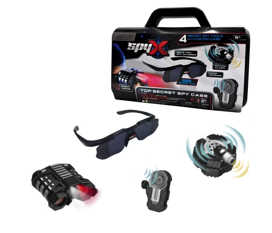 10555 SpyX Top Secret Spy Case, Junior Secret Agent Kit with Night Vision, Motion Alarm, Spy Glasses, Ages 6-12