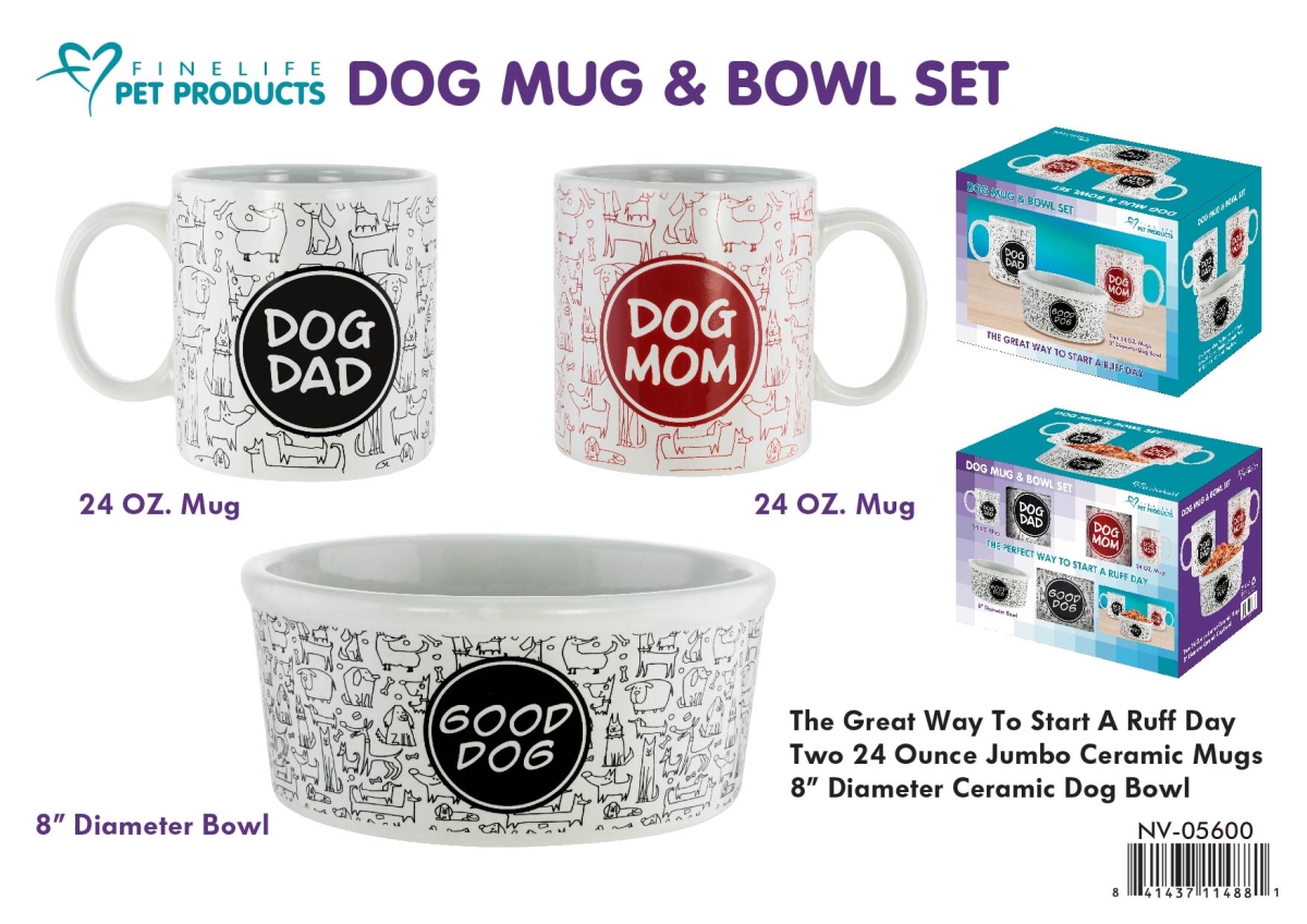 Nv-05600 Dog Mom, Dad Mug & Bowl - Pack Of 4