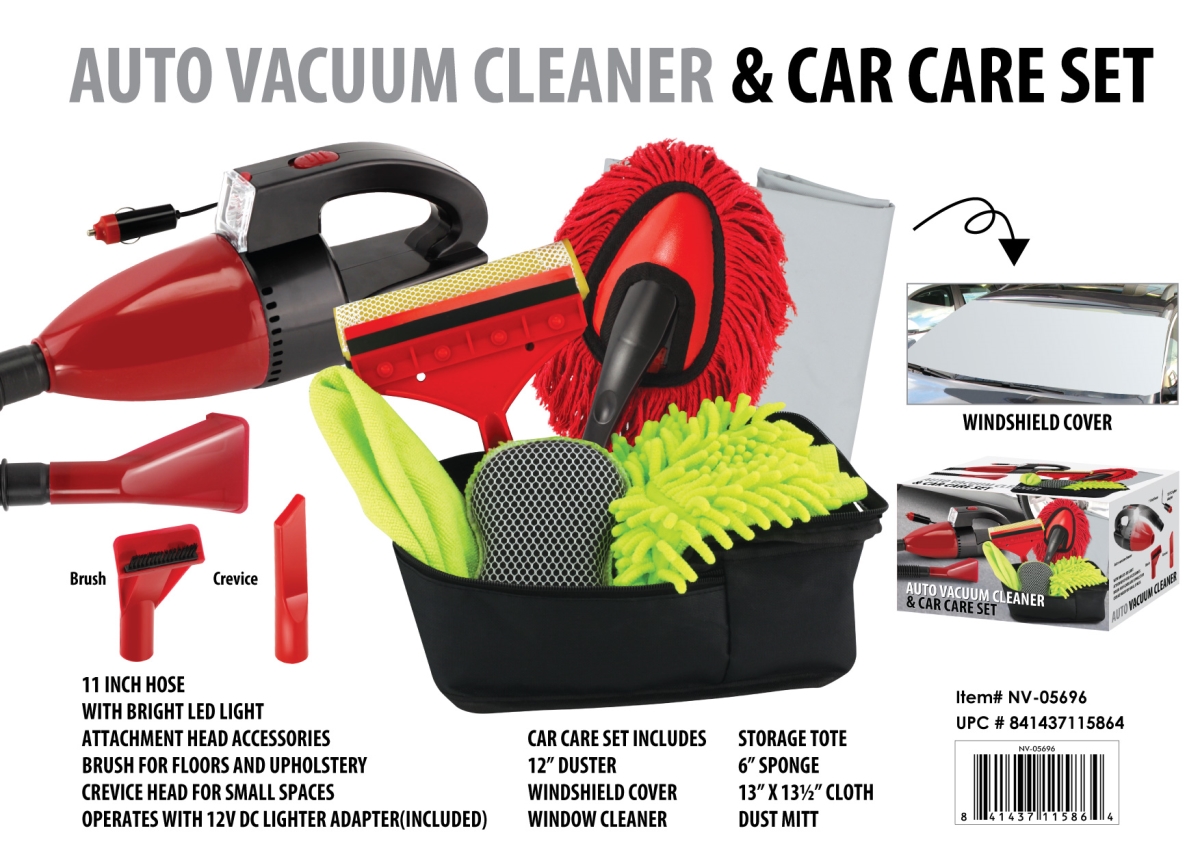 Nv-05696 Auto Vacuum Cleaner & Car Care Set - Pack Of 6