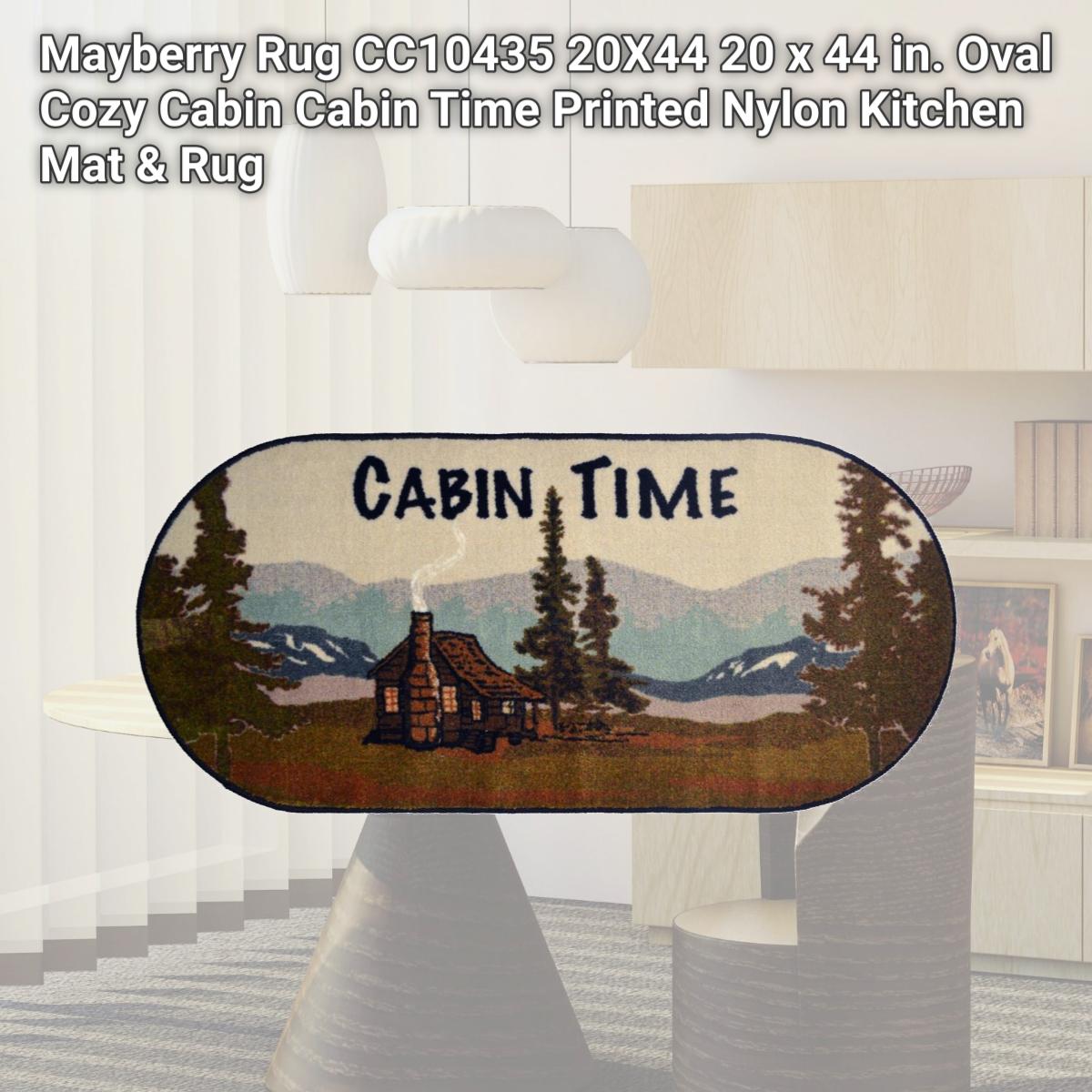 Picture of Mayberry Rug CC10435 20X44 20 x 44 in. Oval Cozy Cabin Cabin Time Printed Nylon Kitchen Mat & Rug