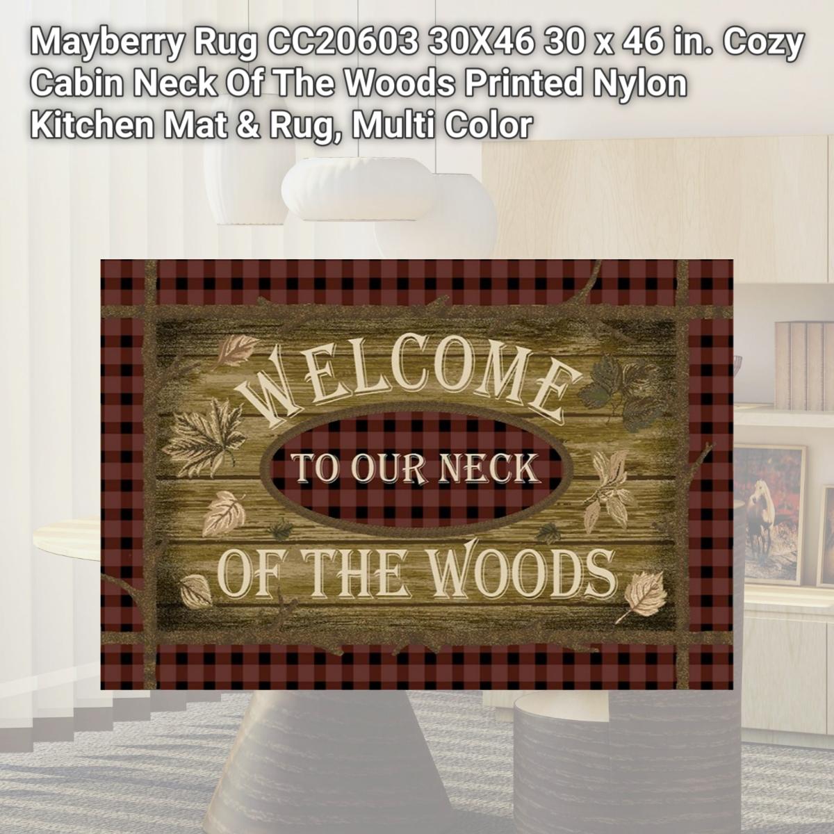 Picture of Mayberry Rug CC20603 30X46 30 x 46 in. Cozy Cabin Neck Of The Woods Printed Nylon Kitchen Mat & Rug&#44; Multi Color