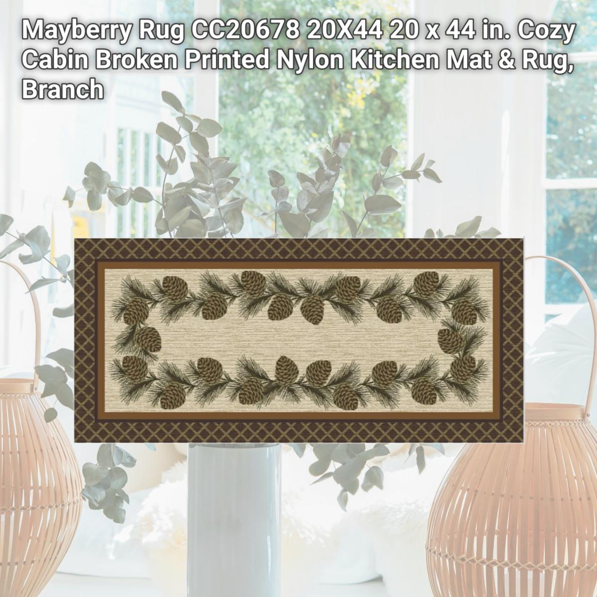 Picture of Mayberry Rug CC20678 20X44 20 x 44 in. Cozy Cabin Broken Printed Nylon Kitchen Mat & Rug&#44; Branch