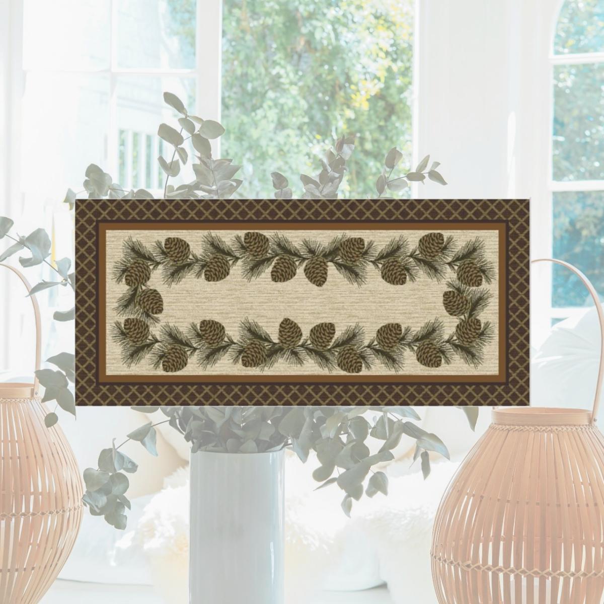 Picture of Mayberry Rug CC20678 20X44 20 x 44 in. Cozy Cabin Broken Printed Nylon Kitchen Mat & Rug&#44; Branch