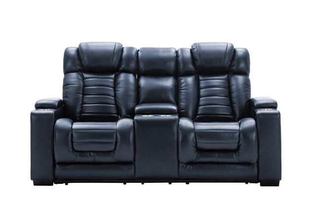 Myco Furniture 1029-lp-nv 37 X 75 X 42 In. Collin Power Loveseat, Navy Blue