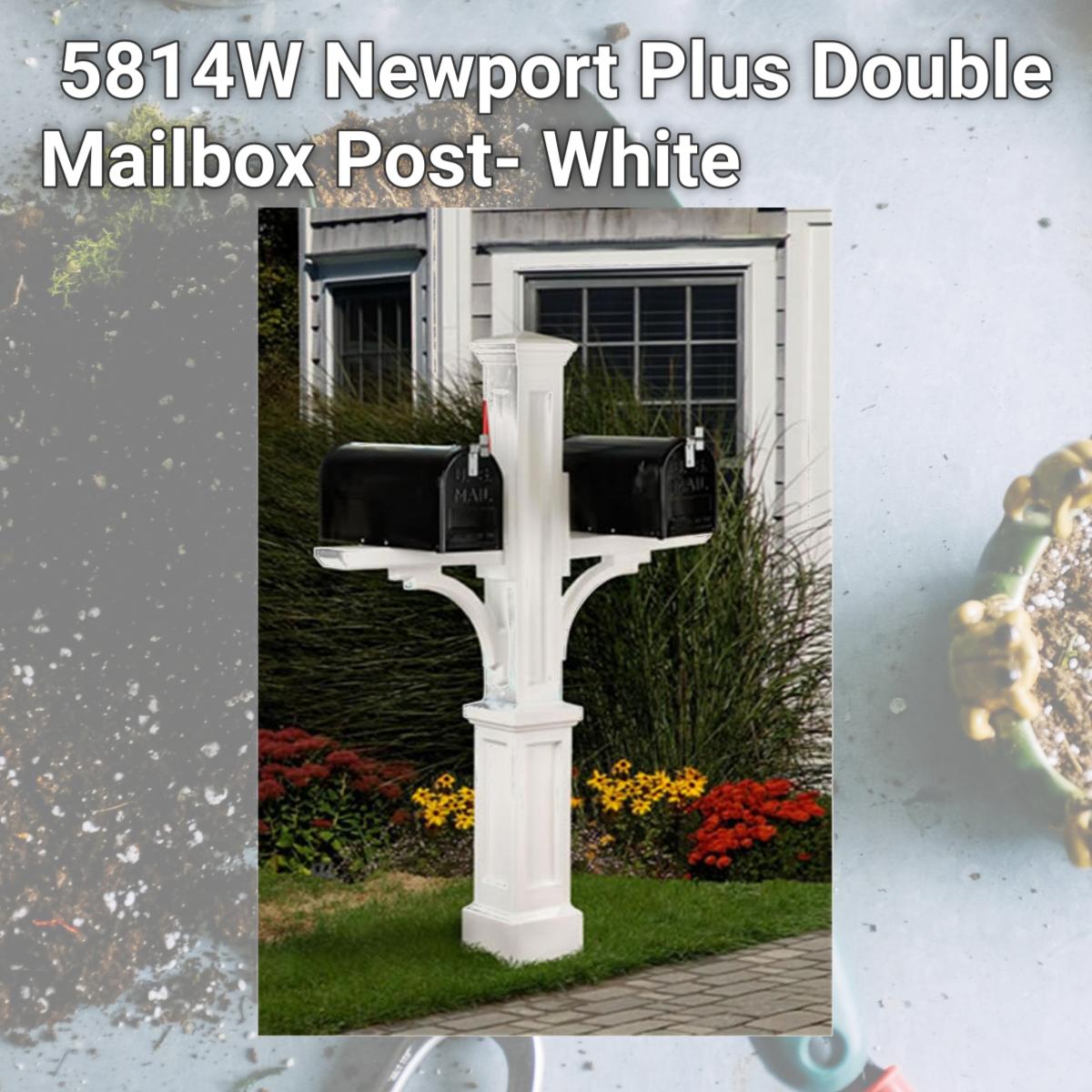 Picture of MAYNE 5814W Newport Plus Double Mailbox Post- White