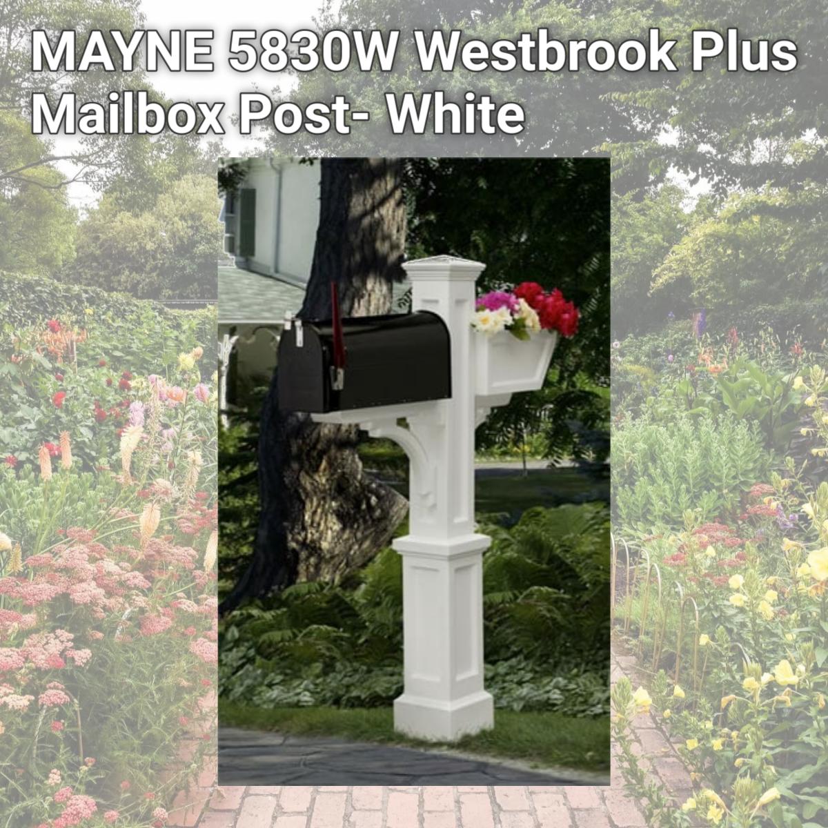 Picture of MAYNE 5830W Westbrook Plus Mailbox Post- White