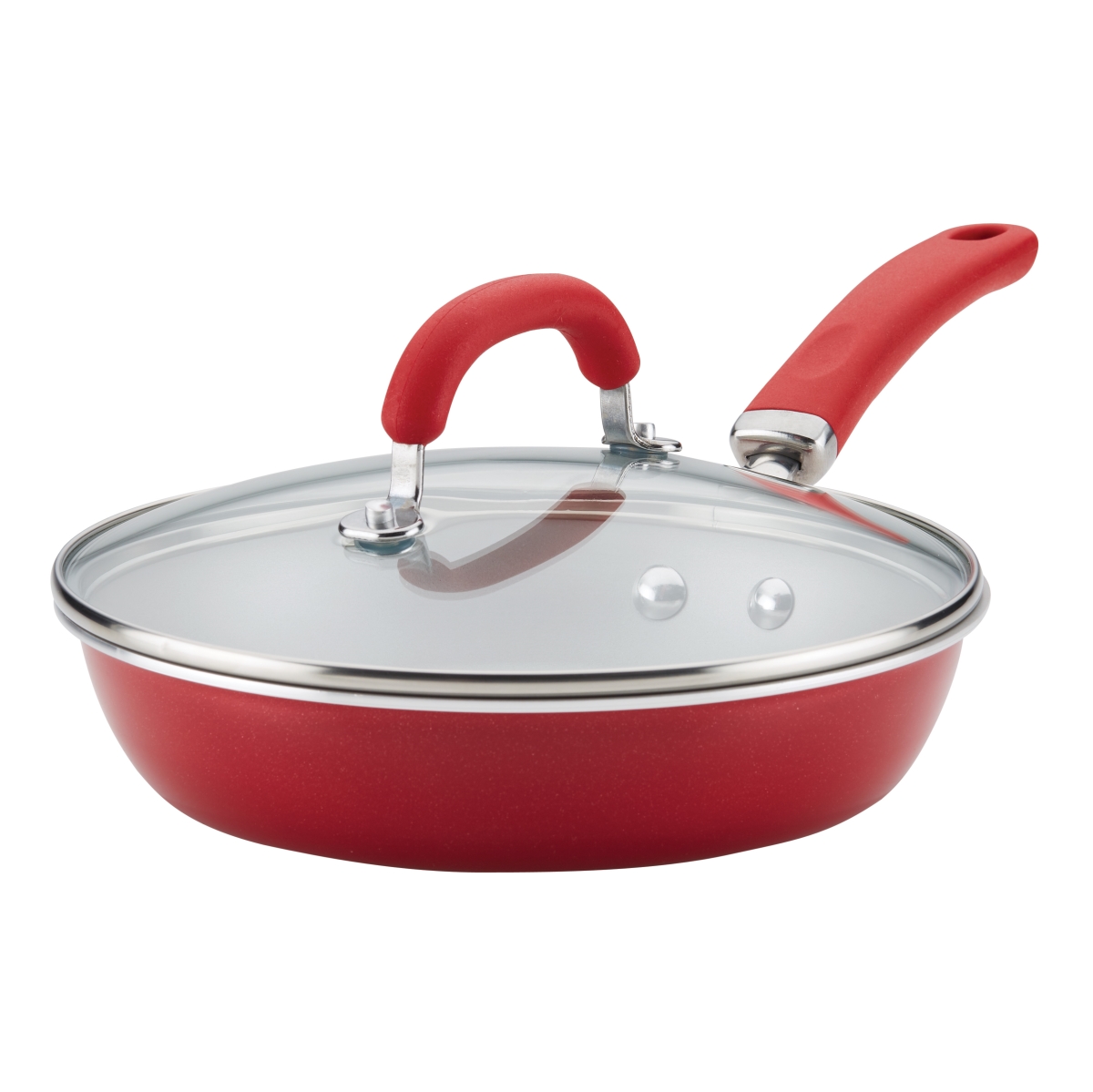 11999 Create Delicious Aluminum Nonstick Covered Deep Skillet, 9.5 In. - Red Shimmer