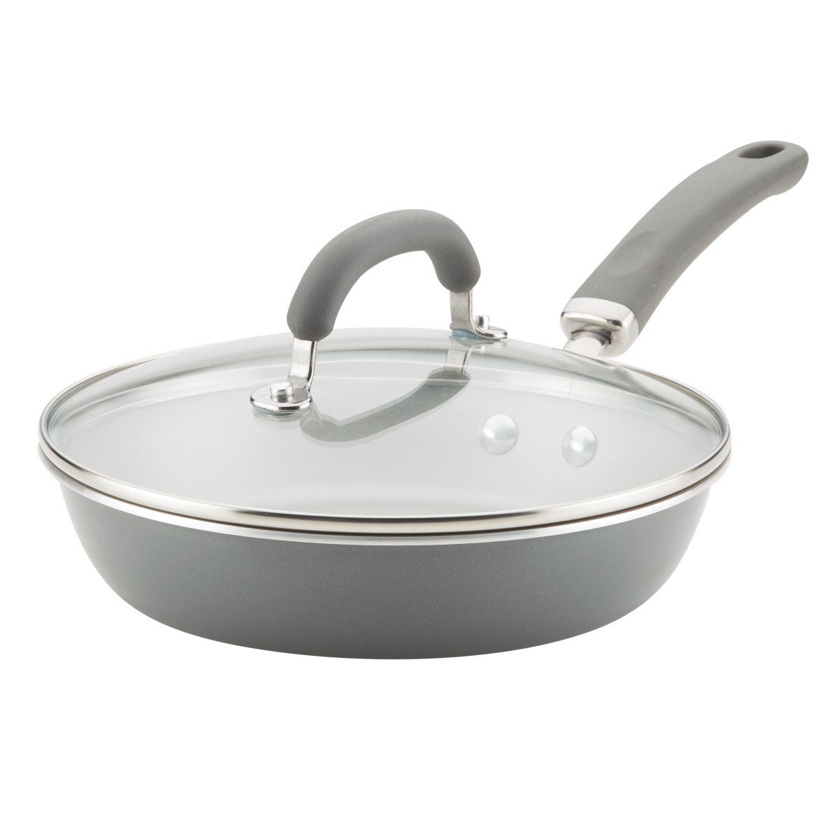12005 Create Delicious Aluminum Nonstick Covered Deep Skillet, 9.5 In. - Gray Shimmer