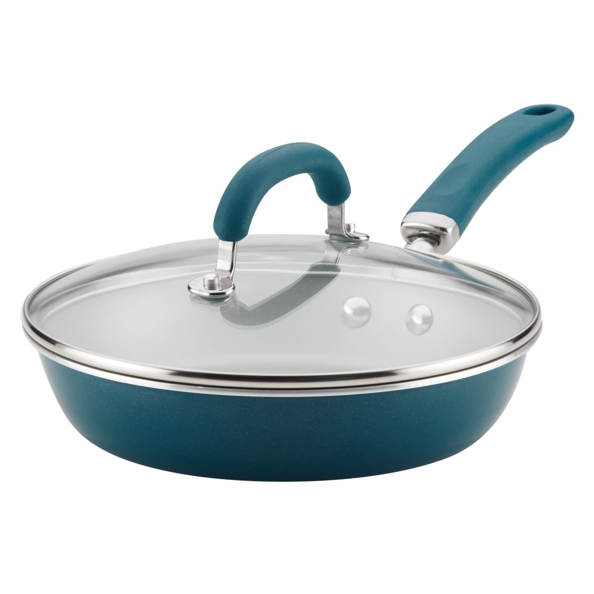 12011 Create Delicious Aluminum Nonstick Covered Deep Skillet, 9.5 In. - Teal Shimmer