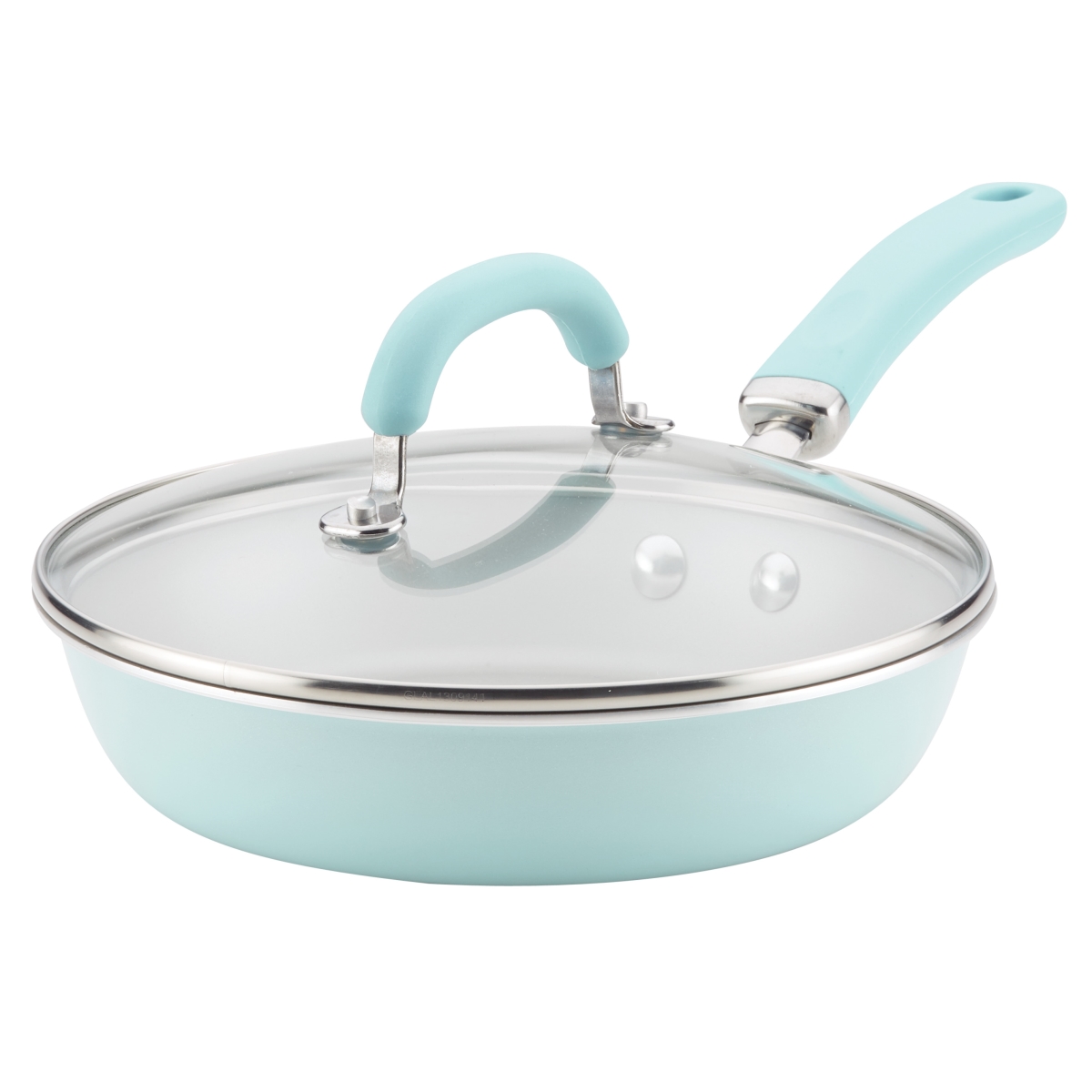 12017 Create Delicious Aluminum Nonstick Covered Deep Skillet, 9.5 In. - Light Blue Shimmer